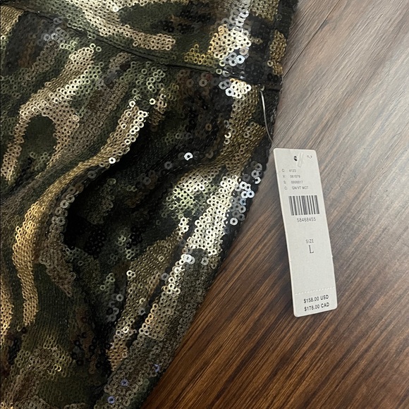 NWT Anthropologie Camo Sequin Jogger Trouser Pants L - Picture 11 of 16